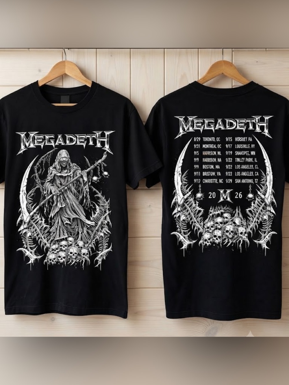 Megadeth Skeleton Tour 2026 Graphic T-Shirt